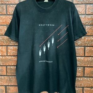 True vintage 00s Kraftwerk aerodynamik black t shirt.